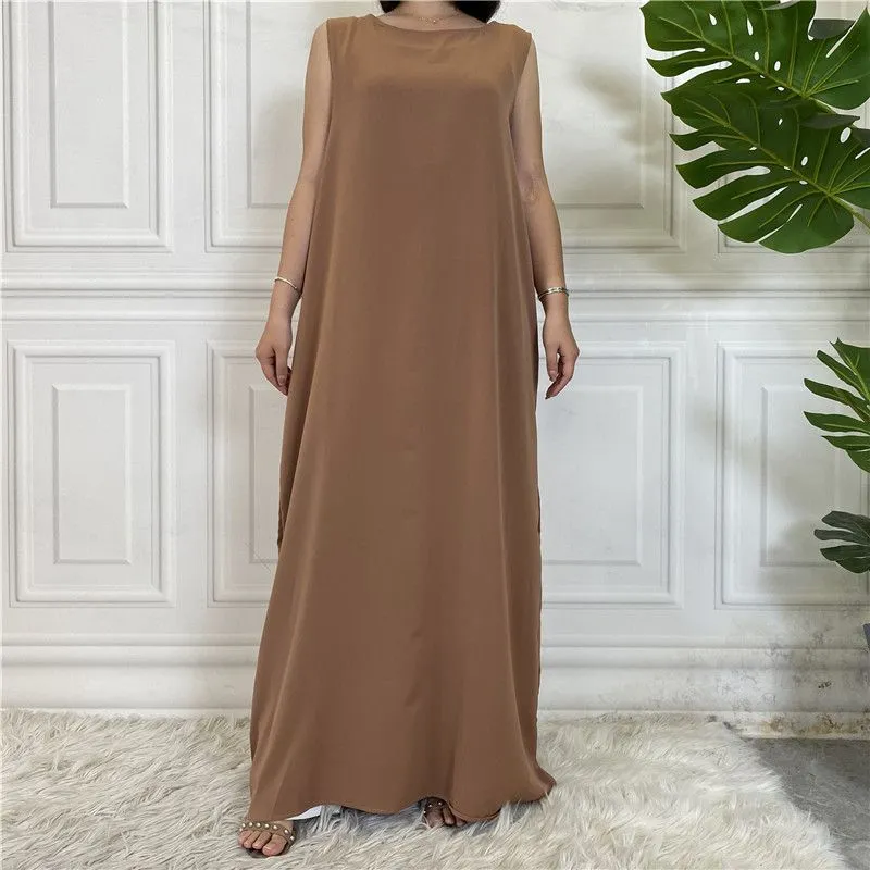 12 Color Options Muslim Women Nida Underdress Sleeveless Inner Slip Under Dress