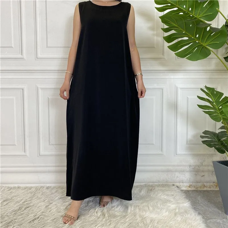 12 Color Options Muslim Women Nida Underdress Sleeveless Inner Slip Under Dress