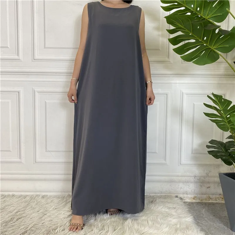 12 Color Options Muslim Women Nida Underdress Sleeveless Inner Slip Under Dress