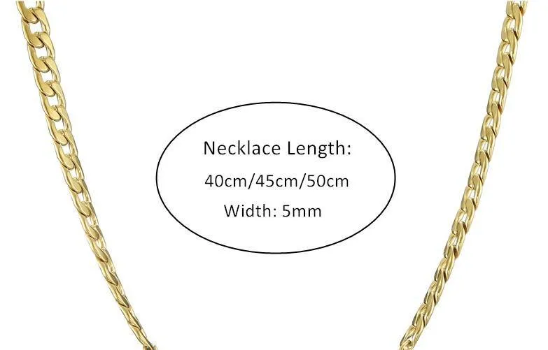 18" Gold Boricua Necklace SS w/ Cuban Chain