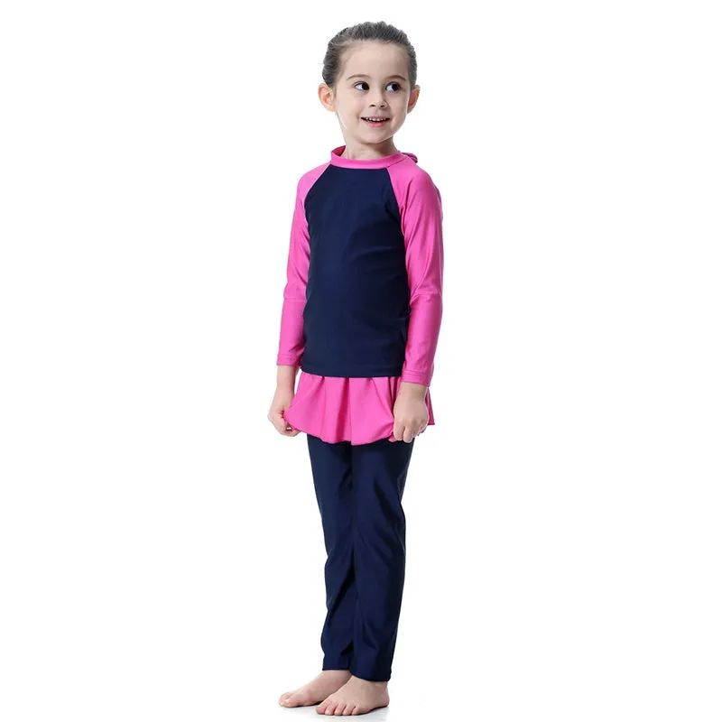 3 Pieces Set Girl Burkinis Muslim Child Swimwear Swimsuit