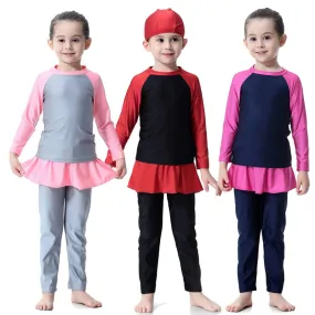 3 Pieces Set Girl Burkinis Muslim Child Swimwear Swimsuit