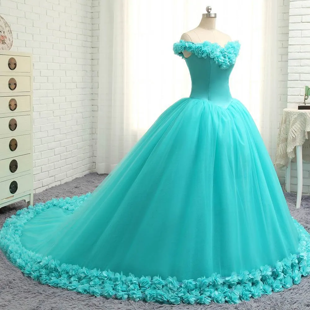 3D Flower Quinceanera Dresses Cinderella Ball Gowns VW1040