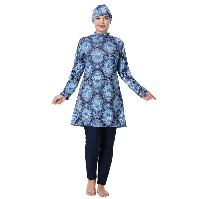 3XL-8XL Muslim Women Printed Swimwear Swimsuit Burkinis