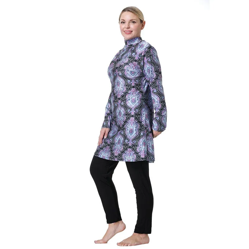 3XL-8XL Muslim Women Printed Swimwear Swimsuit Burkinis