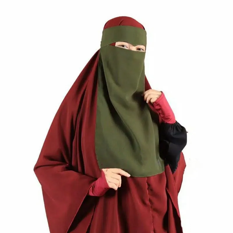 9 Color Options Islamic Muslim Women Face Veil Niqab