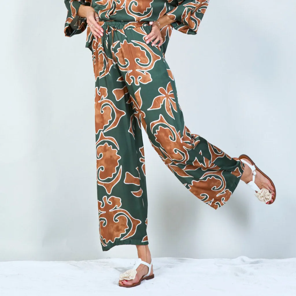 Abstract floral print trousers wholesale