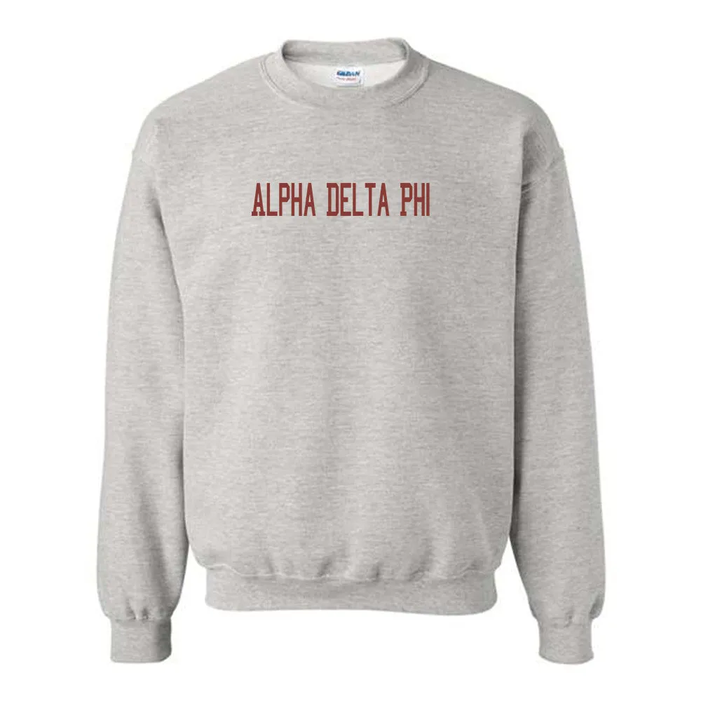 Alpha Delta Phi Basic Grey Crewneck