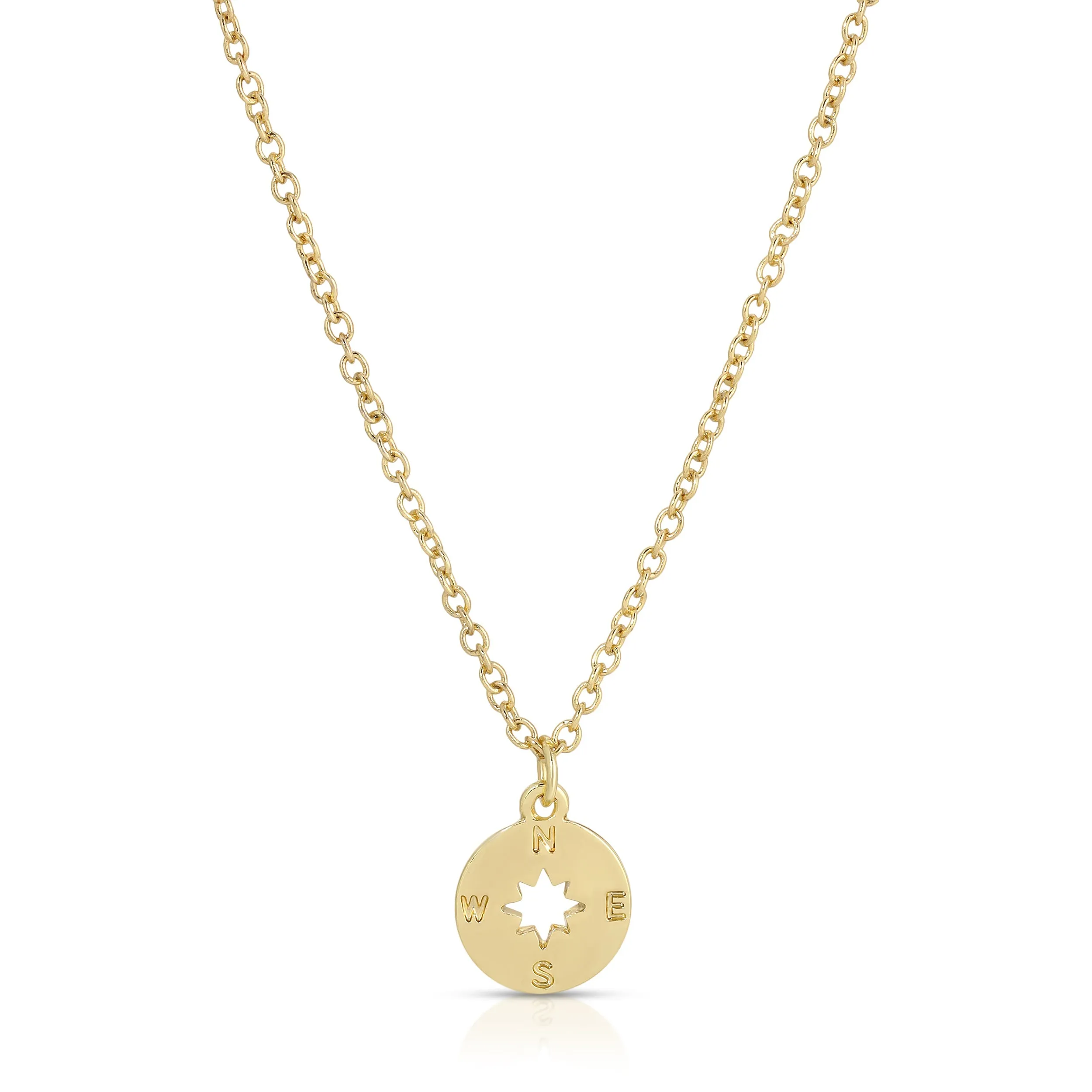 'Amazing Mom' Compass Gold Dipped Necklace