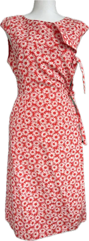 Antoine & Lili Red and White Daisy Wrap Dress, S/M