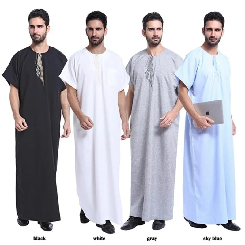 Arab Modern Islamic Clothes Men Thobe Moroccan