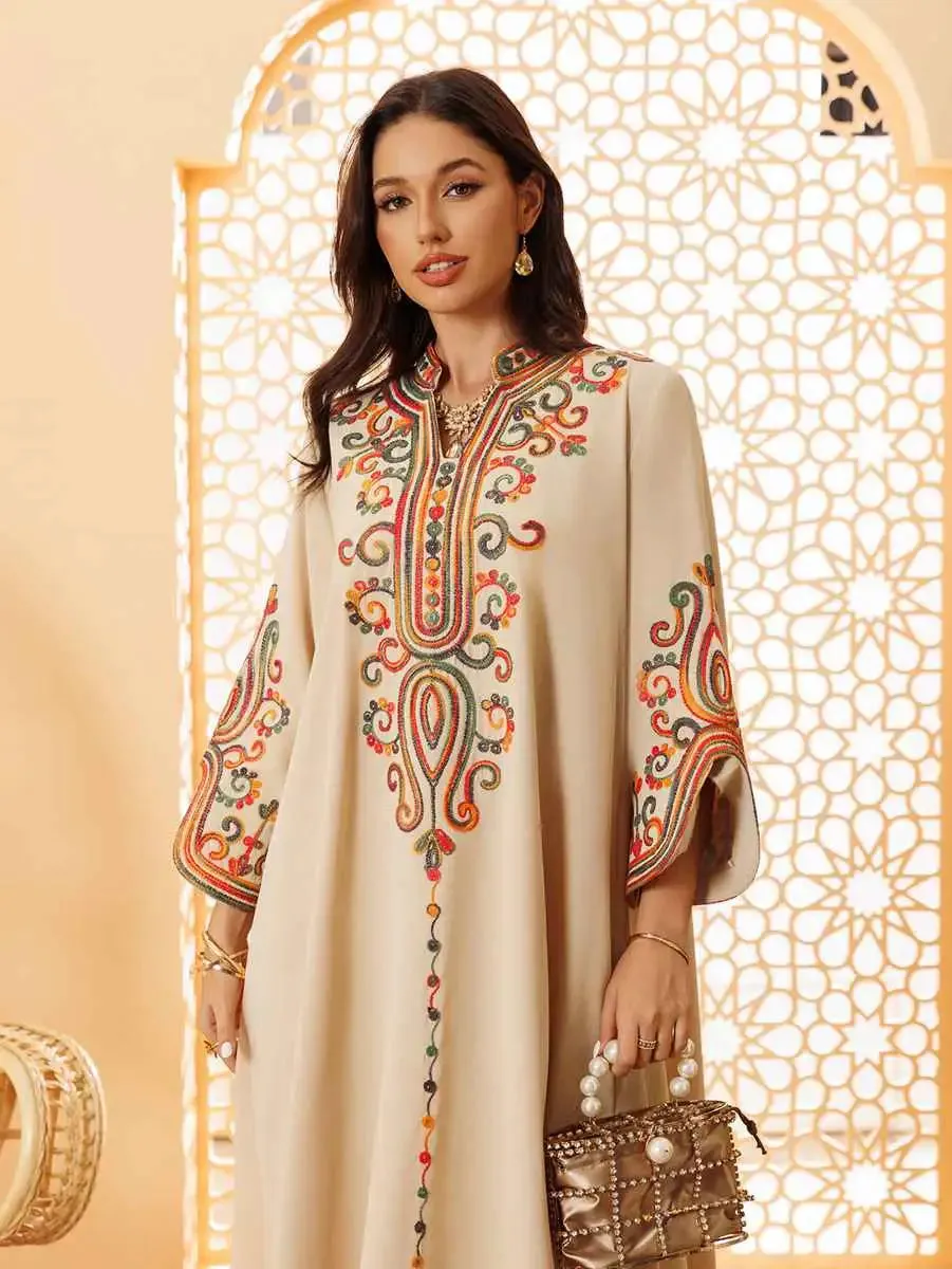 Arab Rope Embroidery Eid Caftan Kaftan Dress