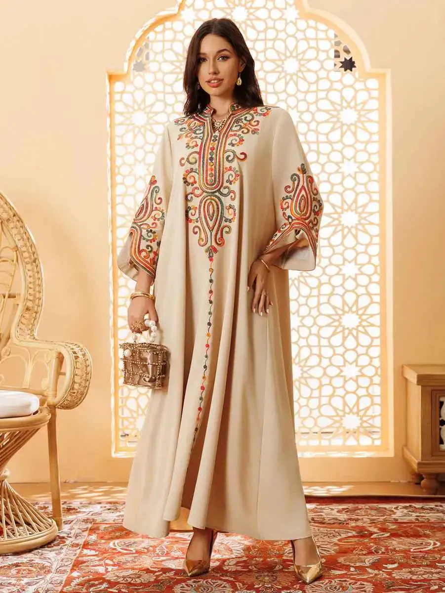 Arab Rope Embroidery Eid Caftan Kaftan Dress