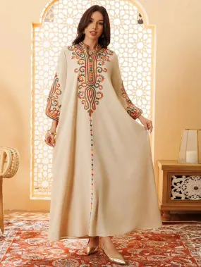 Arab Rope Embroidery Eid Caftan Kaftan Dress