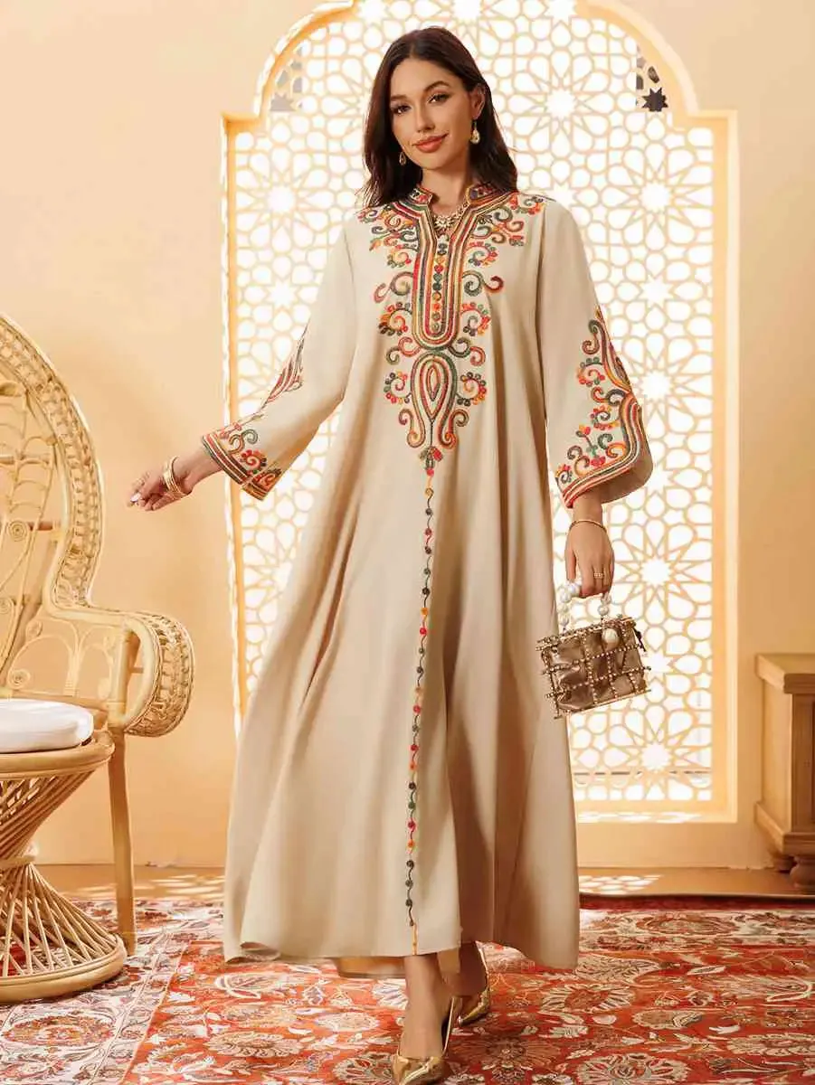 Arab Rope Embroidery Eid Caftan Kaftan Dress