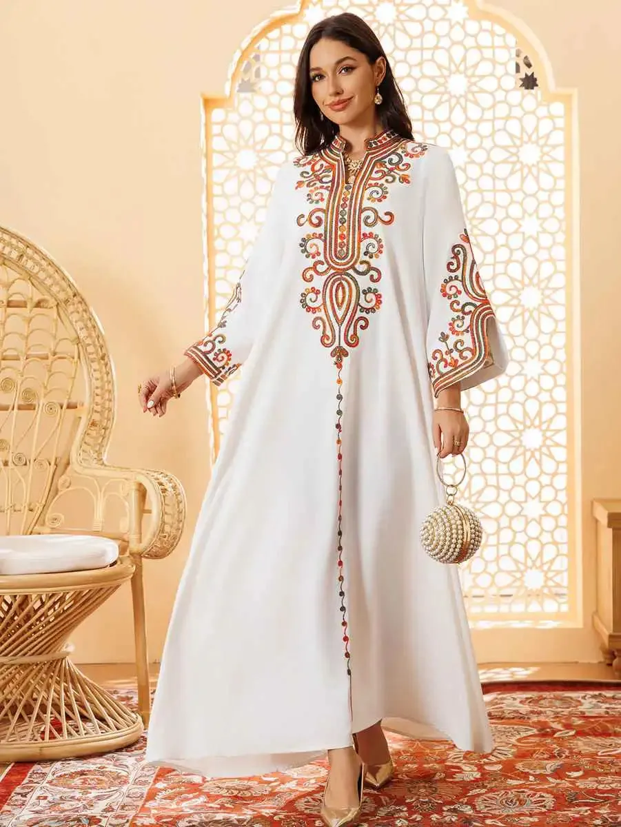 Arab Rope Embroidery Eid Caftan Kaftan Dress