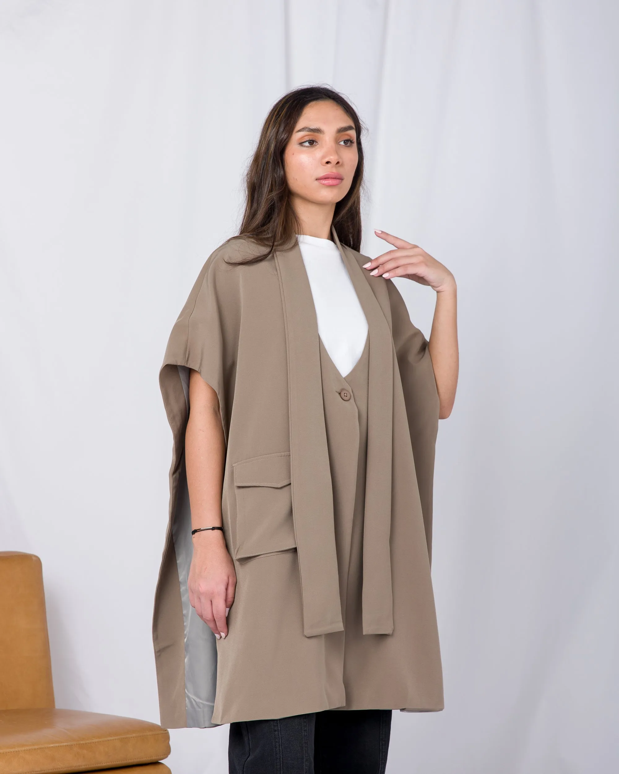 Arkatha Flap pocket single cape Jacket 2710 - جاكيت