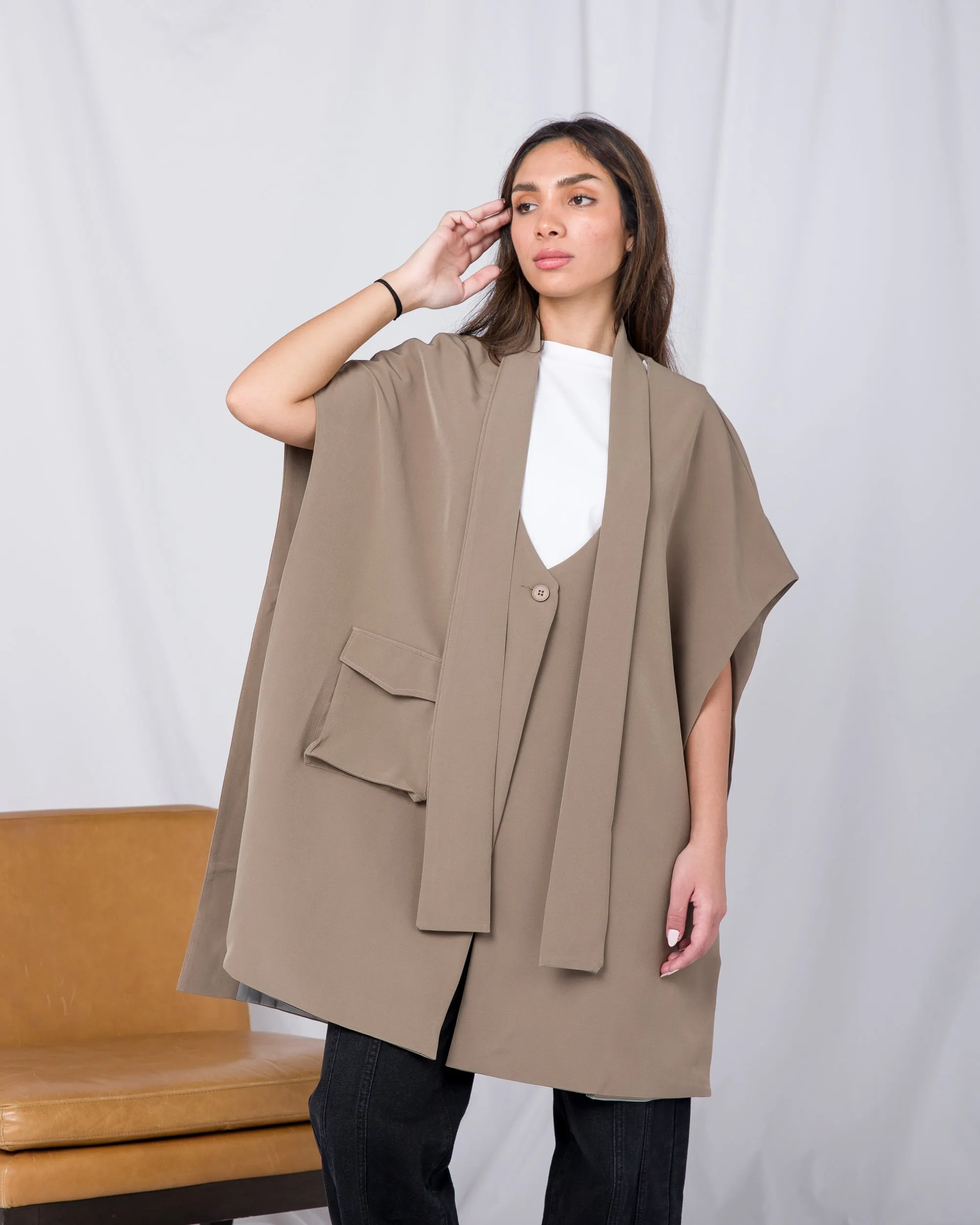 Arkatha Flap pocket single cape Jacket 2710 - جاكيت