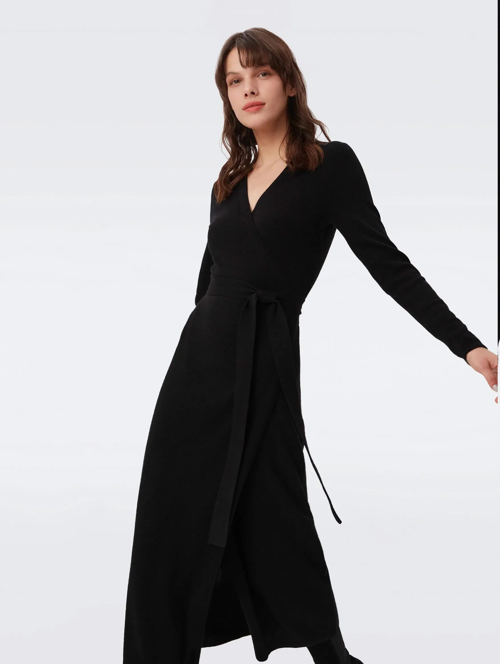 Astrid Wrap Dress in Black