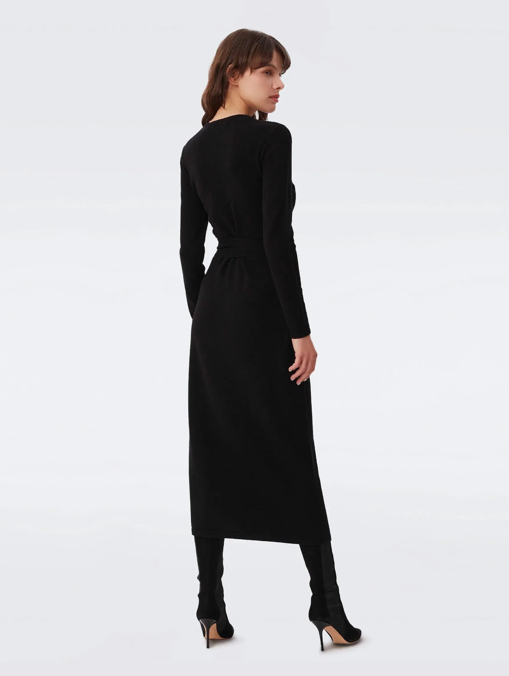 Astrid Wrap Dress in Black