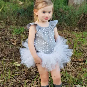 Ballerina Tutu - White with Peonie Flower