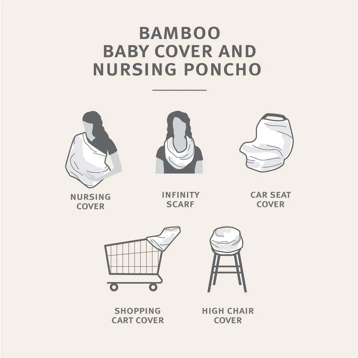 Bamboo Baby Cover & Nursing Poncho (Off Road Print)