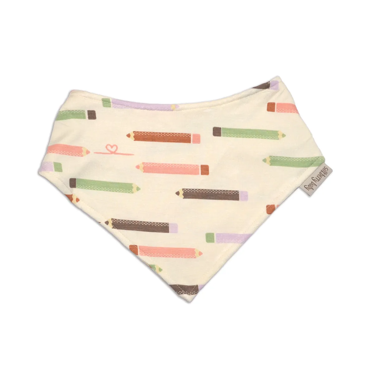 Bamboo Bandana Bib (Pretty Pencils Print)