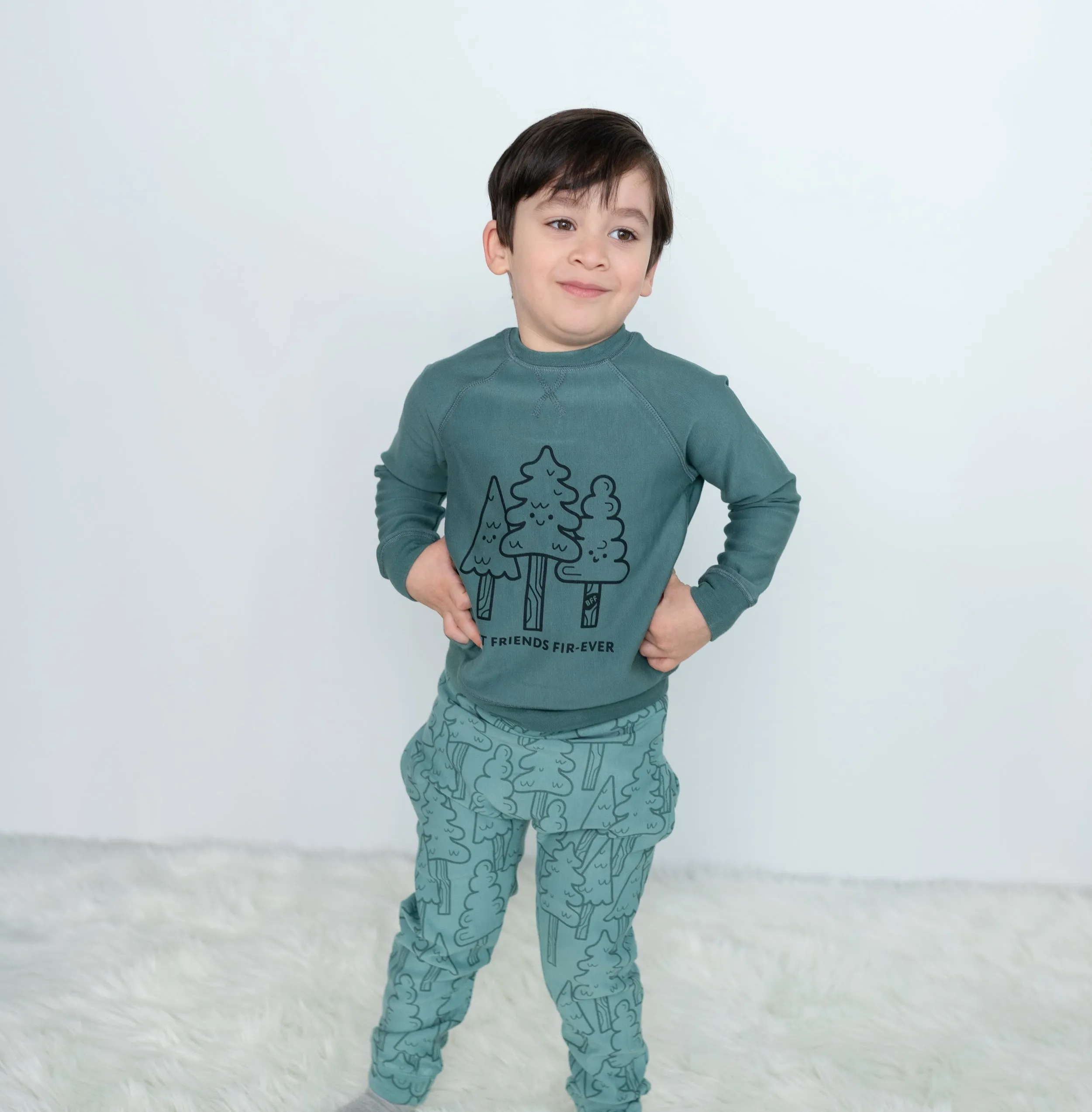 Bamboo Fleece Sweatshirt (Pine/Best Friends)