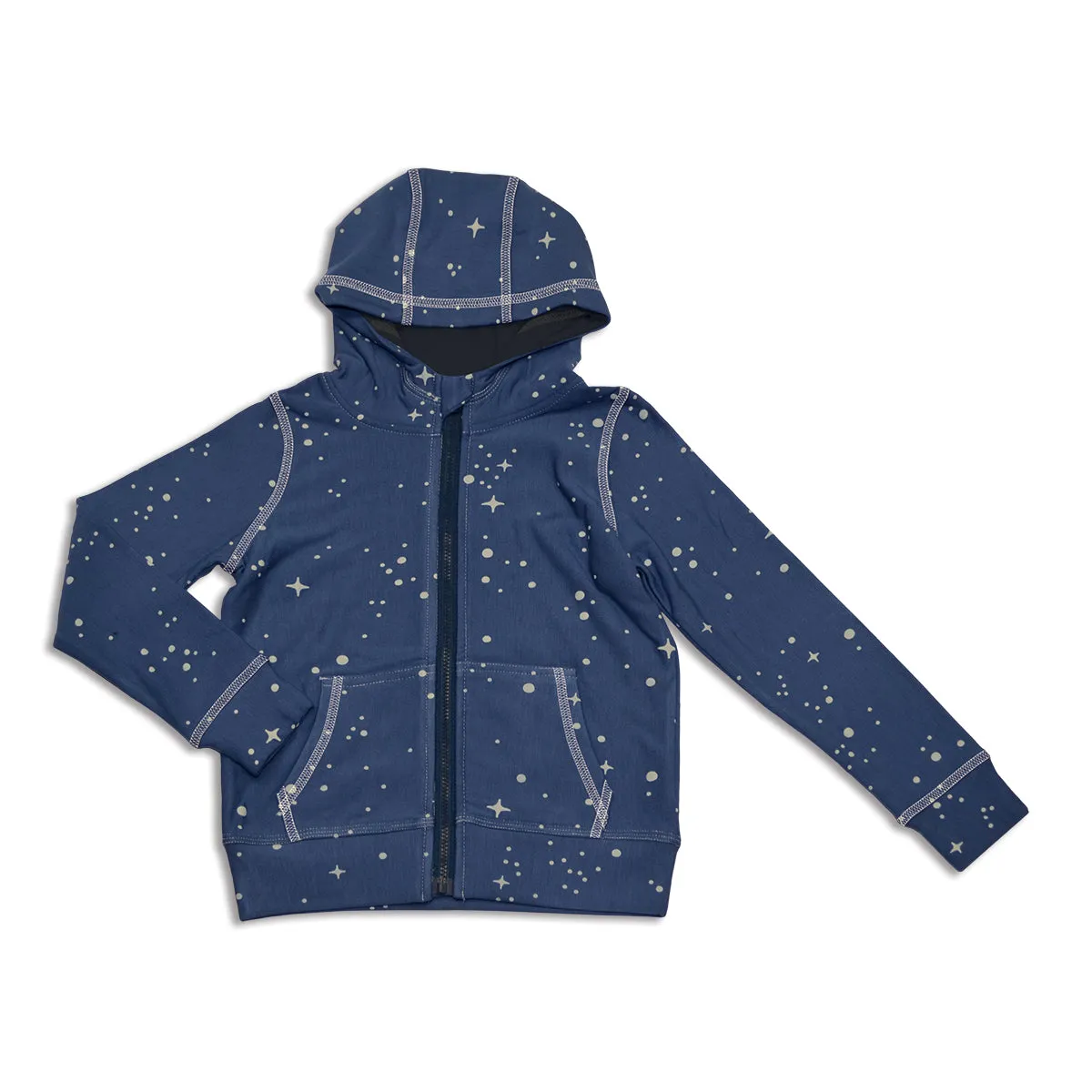 Bamboo Fleece Zip Hoodie w/Kangaroo Pocket (Galaxy Print)