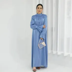 Bell Sleeve Gleam Shiny Abaya Dress