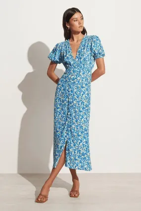 Bellavista Midi Dress Lou Floral Print Blue