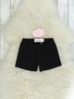 Black Basic Cotton Shorts