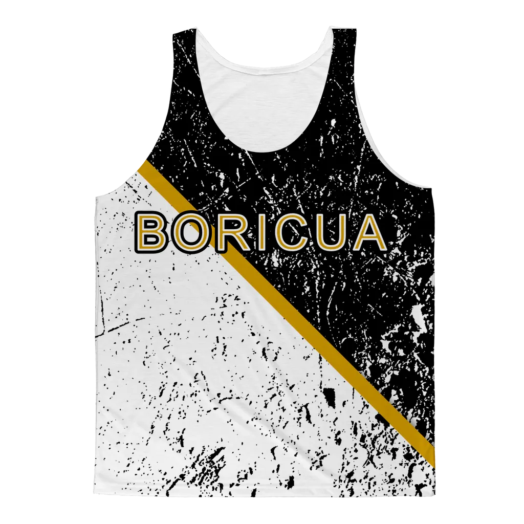 Boricua Black / White All Over Print Tank Top