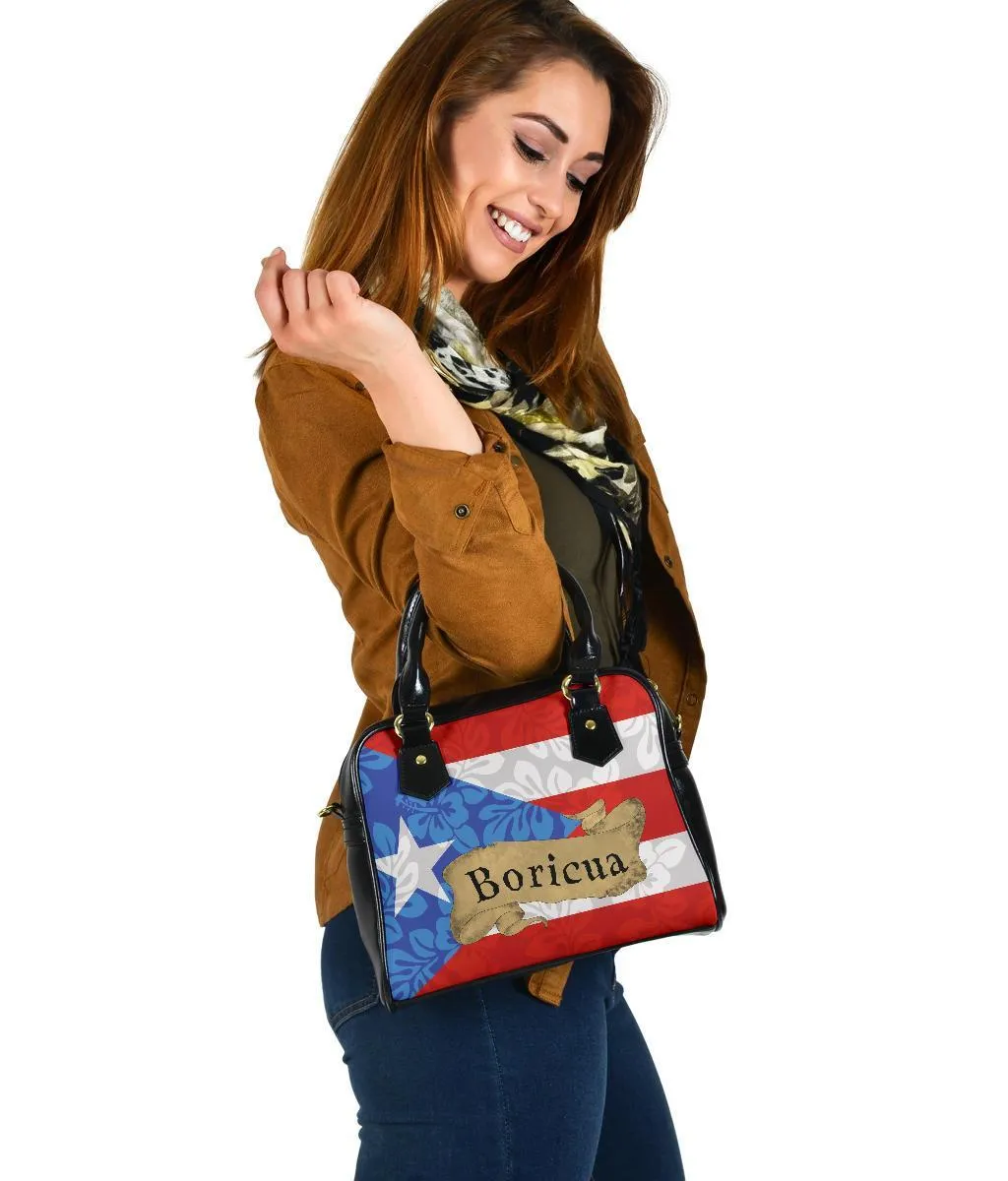 Boricua Flower Shoulder Handbag