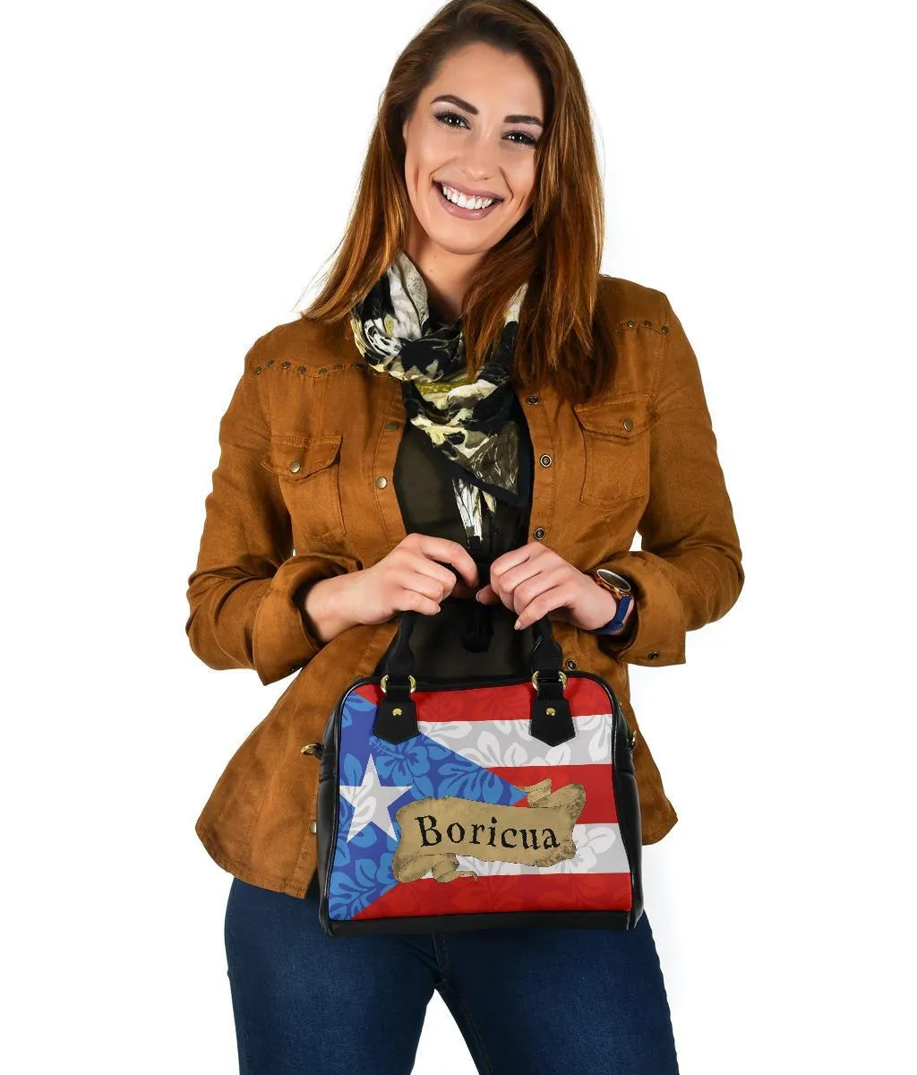 Boricua Flower Shoulder Handbag