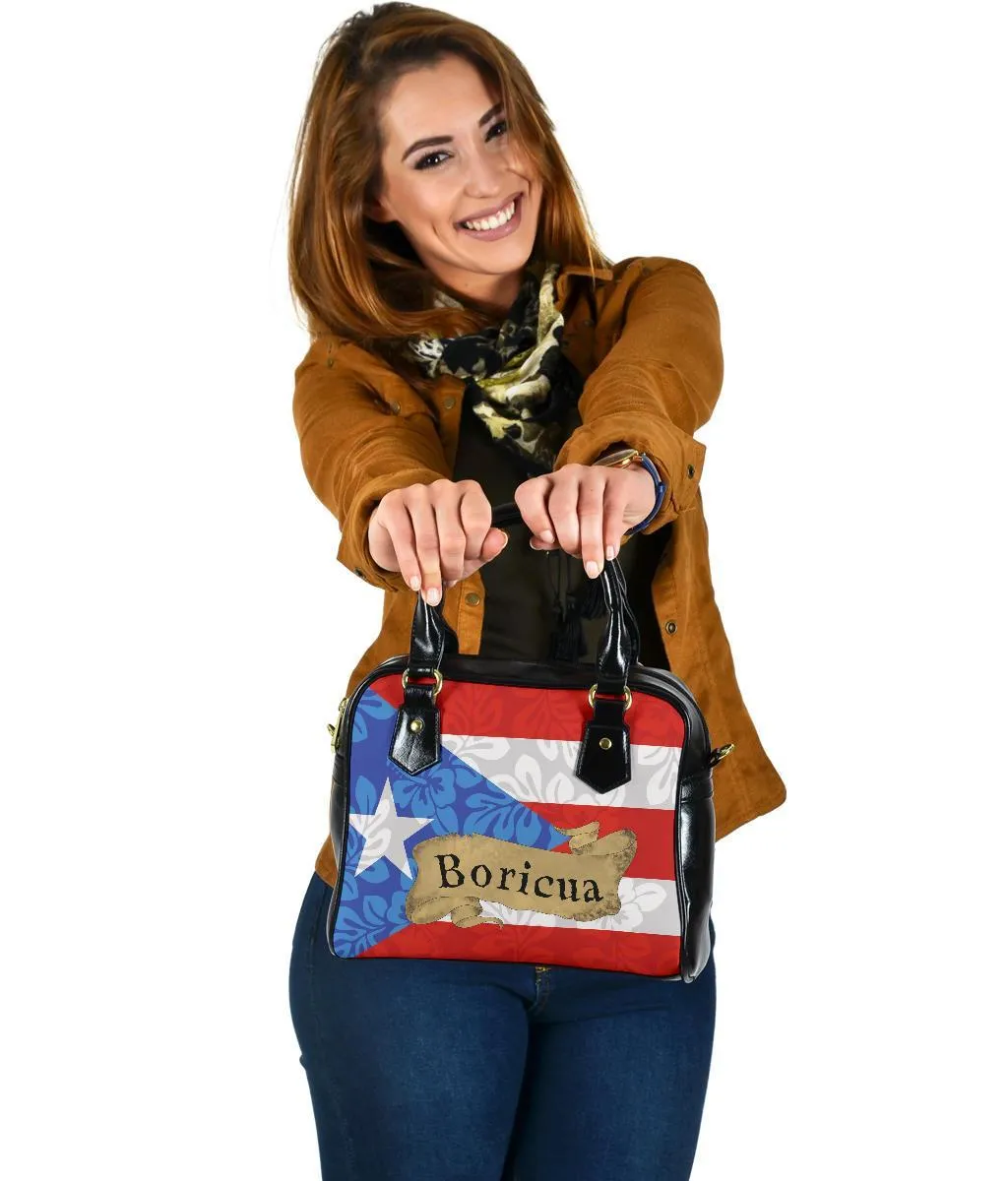 Boricua Flower Shoulder Handbag