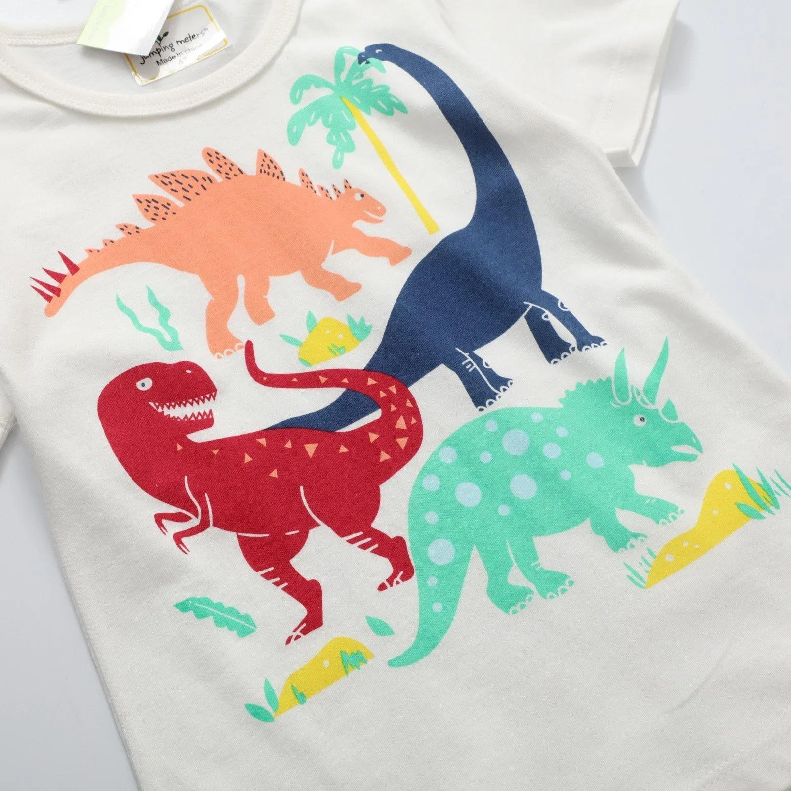 BOY'S SHORT SLEEVES DINOSAUR TYPES GRAPHIC T-SHIRT