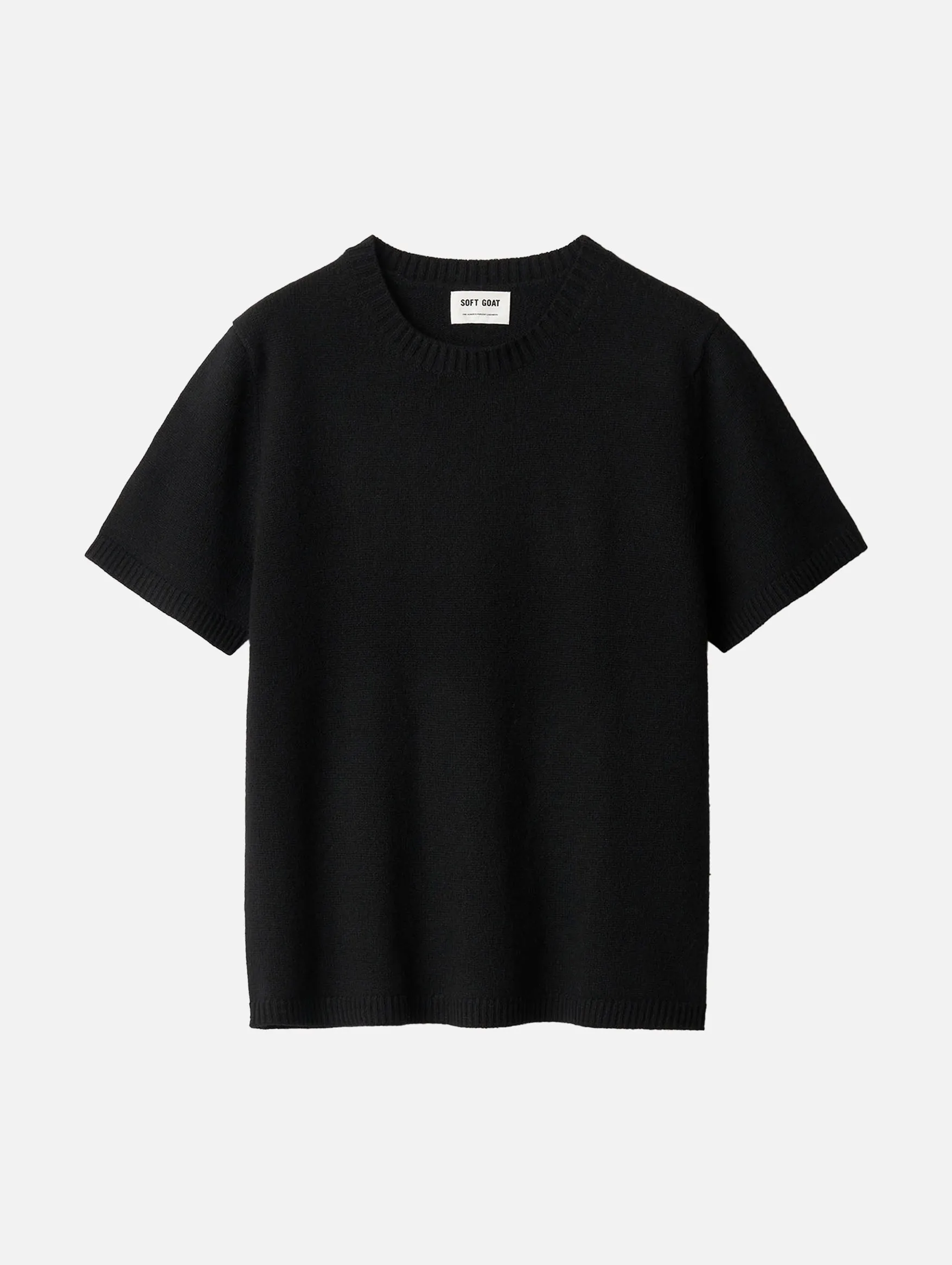 Chunky Cashmere T-Shirt in Black