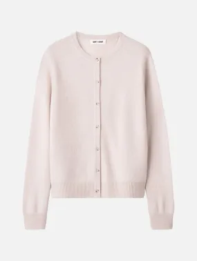 Classic Cashmere Cardigan in Powder Pink