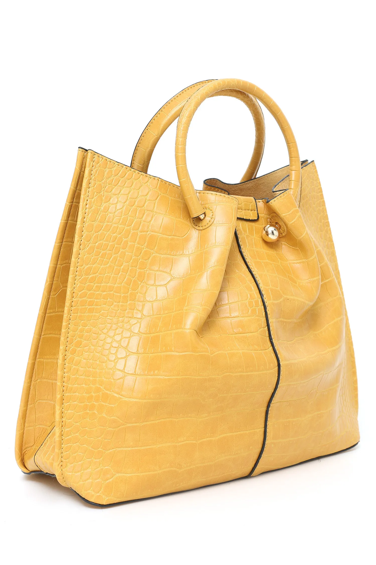 CLASSIC LEATHER BAG-YELLOW