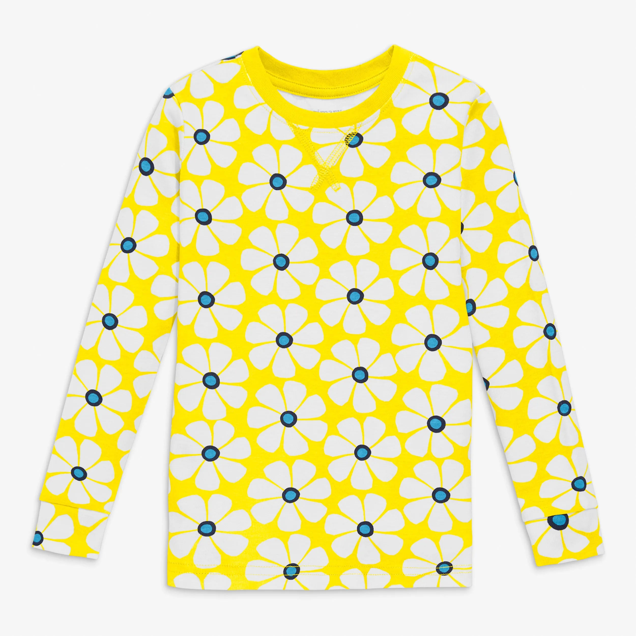 Clearance kids organic pj top in cutout flowers