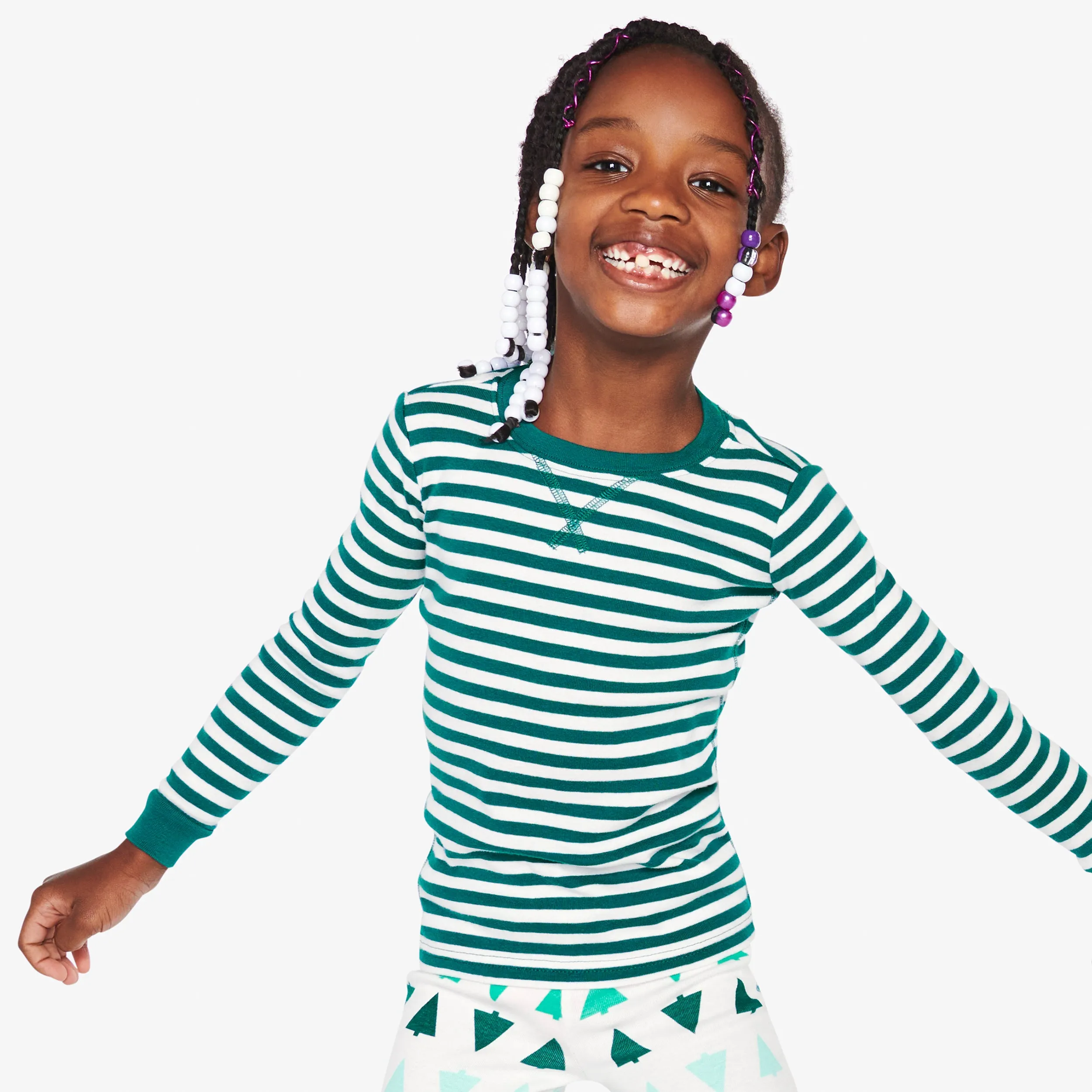 Clearance kids organic pj top in stripe