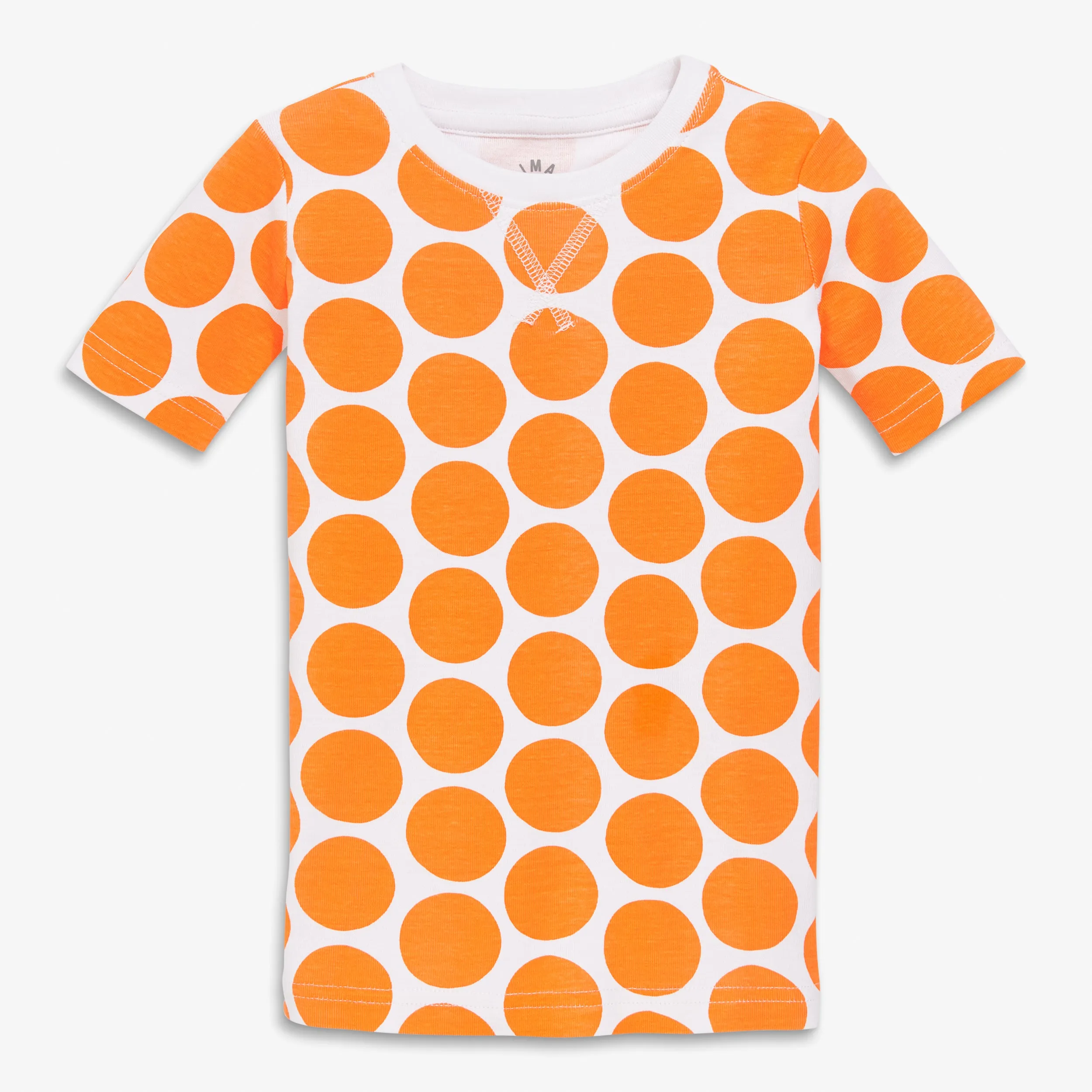 Clearance kids organic short sleeve pj top in cutout dot