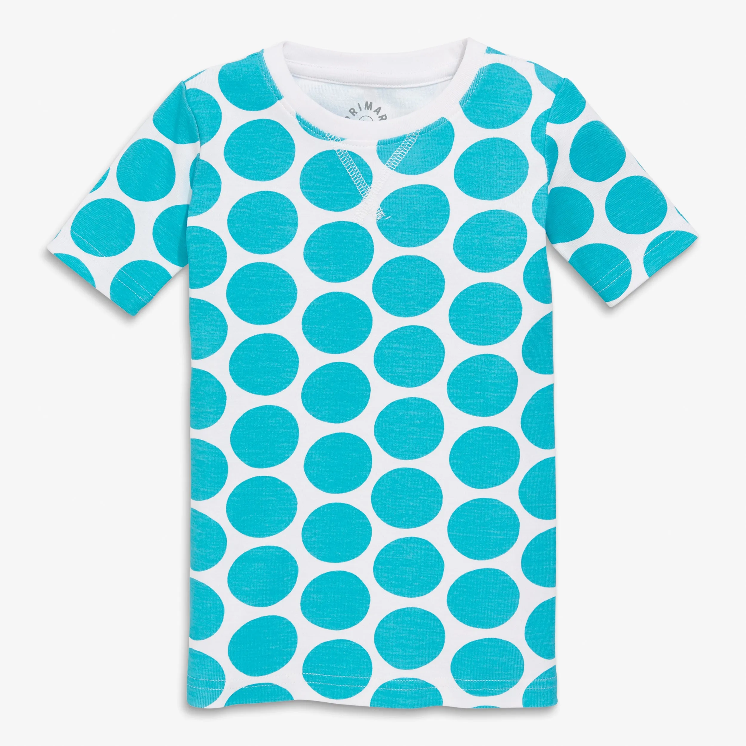 Clearance kids organic short sleeve pj top in cutout dot