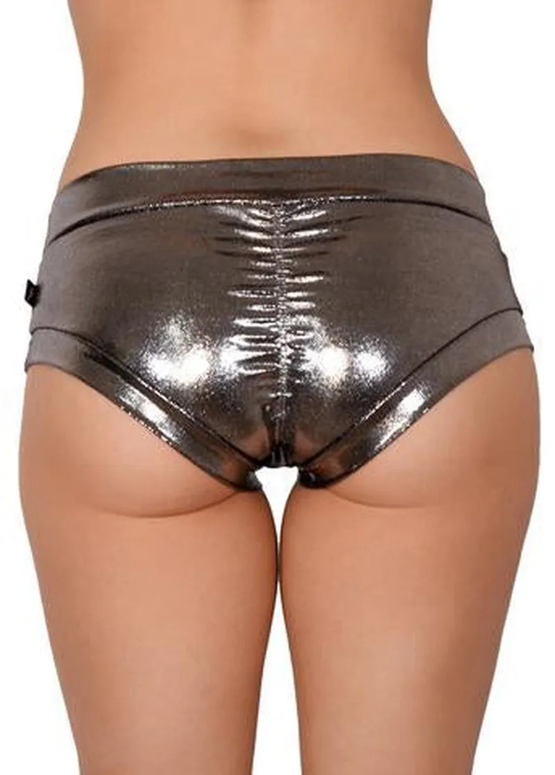 Cleo the Hurricane Hot Pants - Metallic Chrome