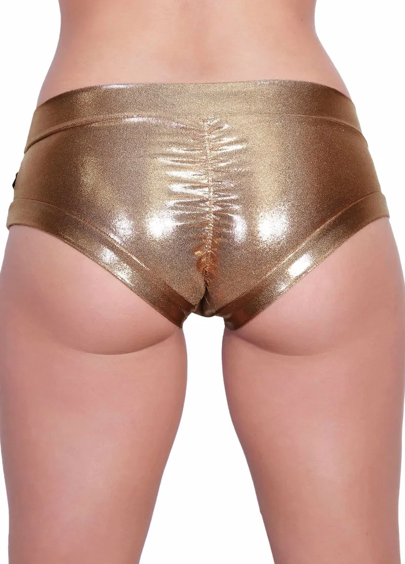 Cleo the Hurricane Hot Pants - Metallic Rose Gold