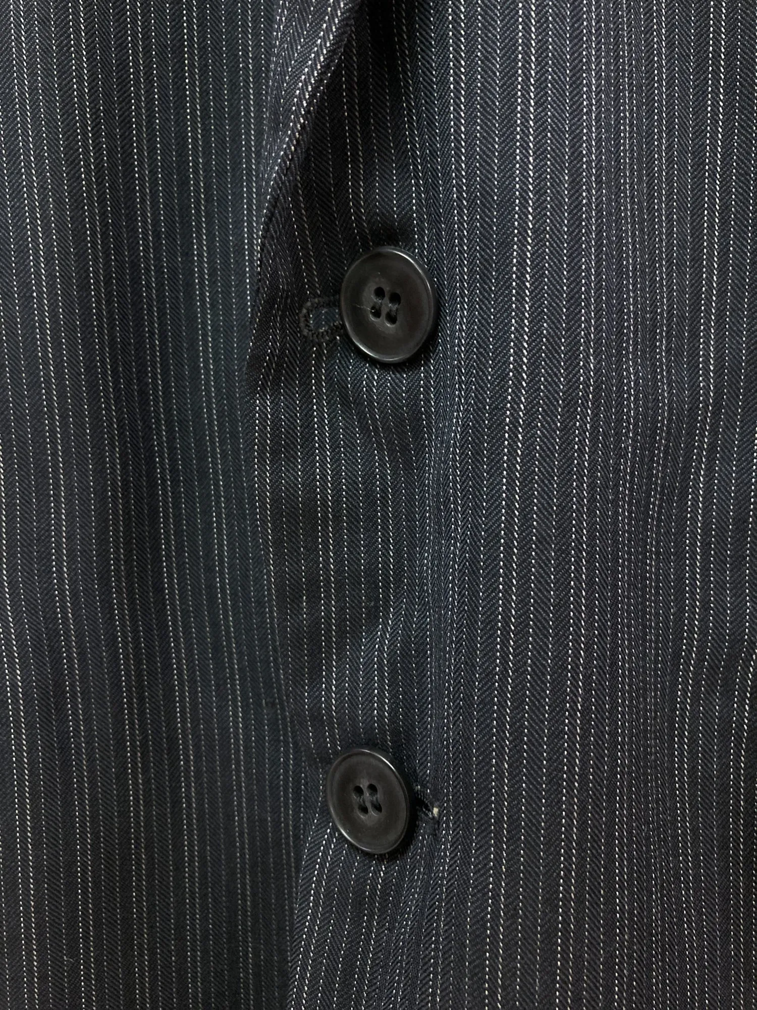 Comme des Garcons Homme 1980s dark grey wool stripe 2 button blazer - S M