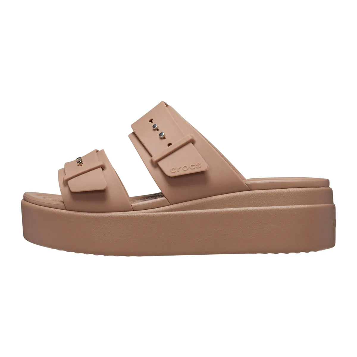 Crocs women's sandal with Brooklyn Buckle Low Wedge wedge 207431-2Q9 milk 