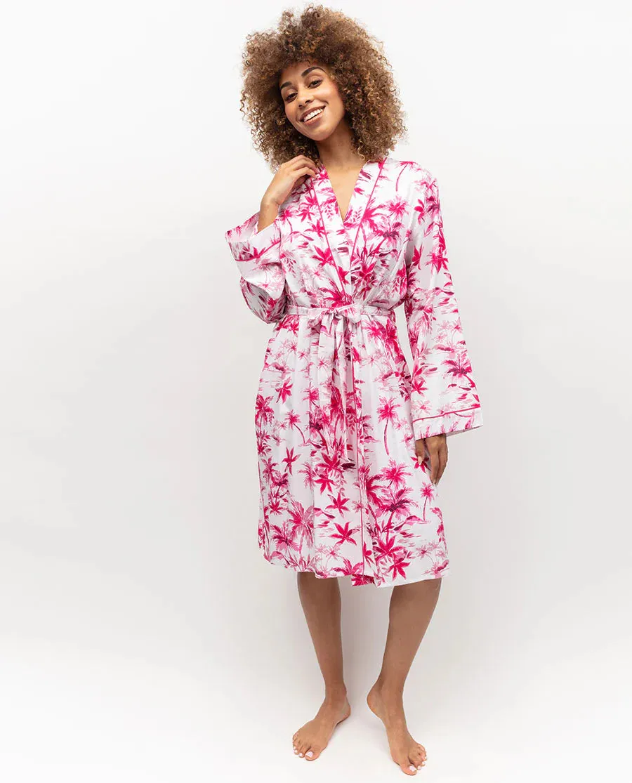 Cyberjammies Short Dressing Gown- Heiley- Palm Print