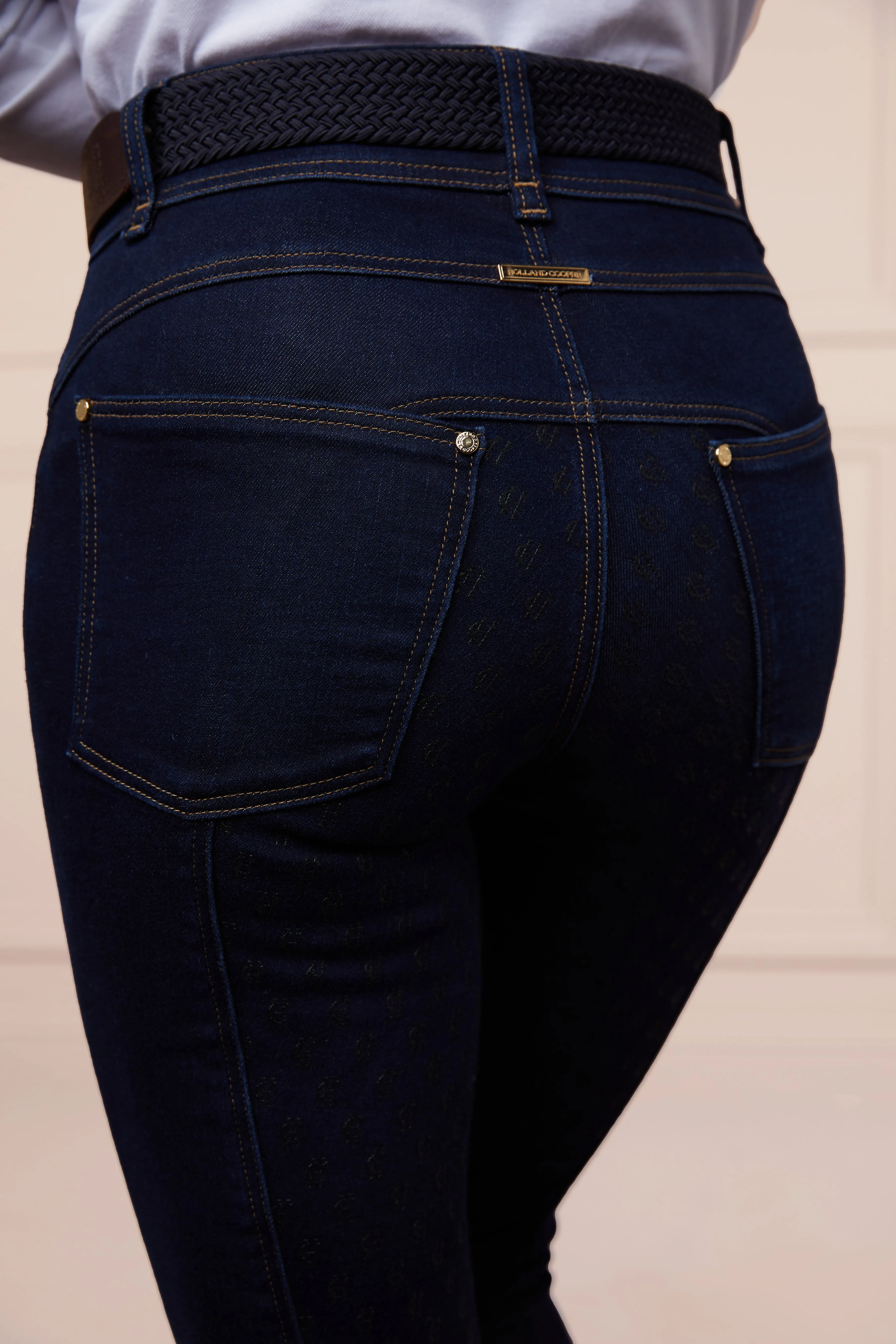 Denim Thermal Full Grip Breeches (Deep Indigo)